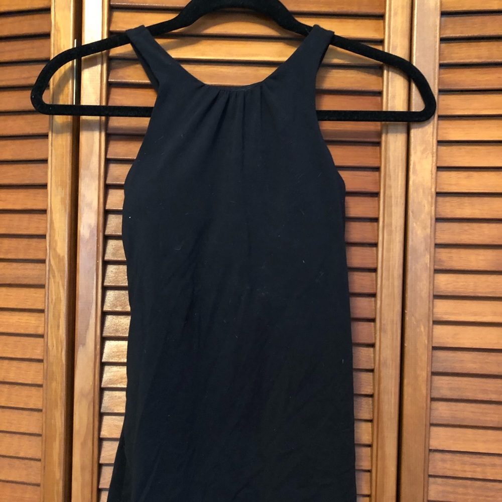 Lucy black tank top with built in bra cups